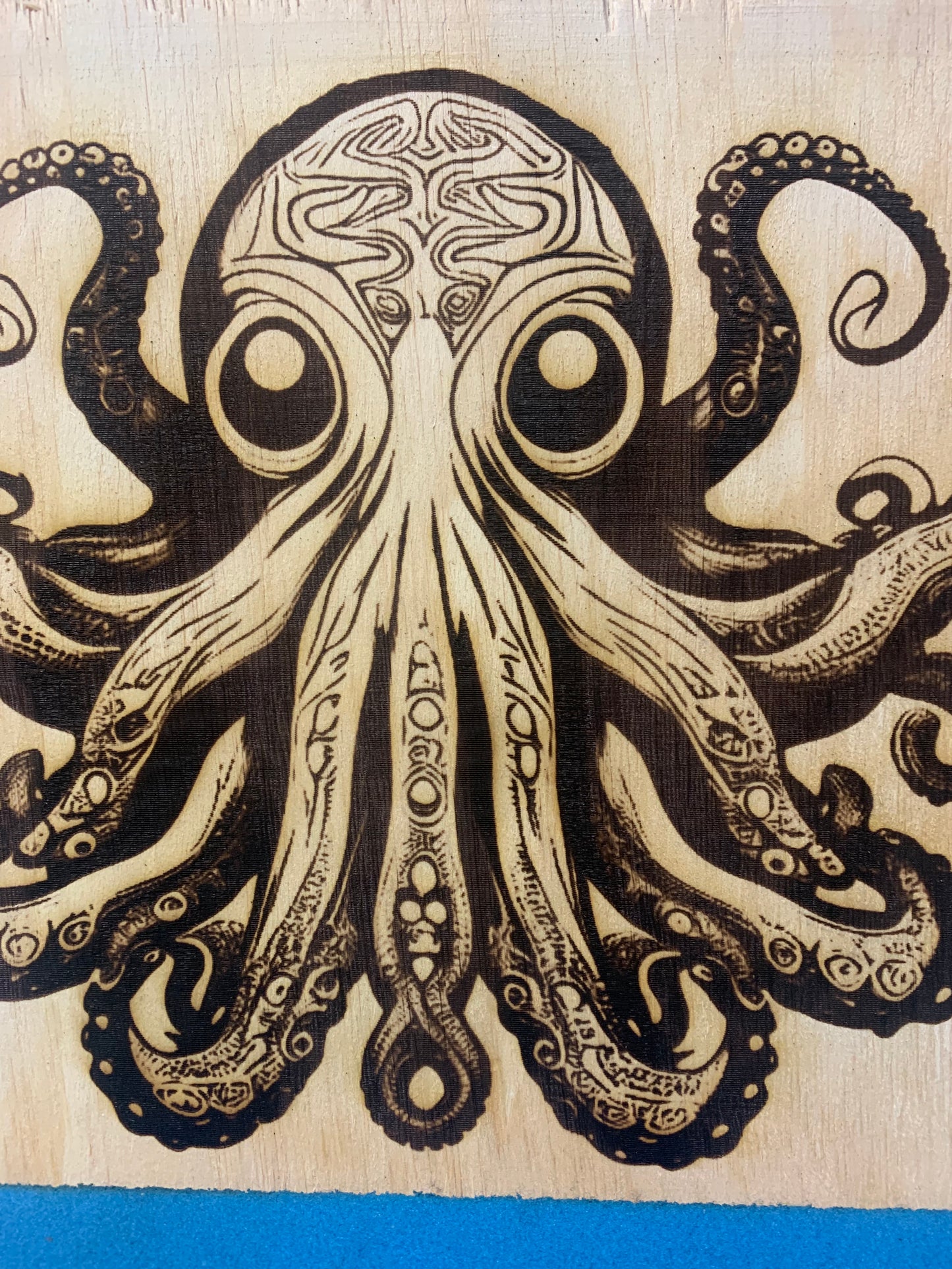 Intricate Octopus Laser Engraved Wall Decor 12” x 12”