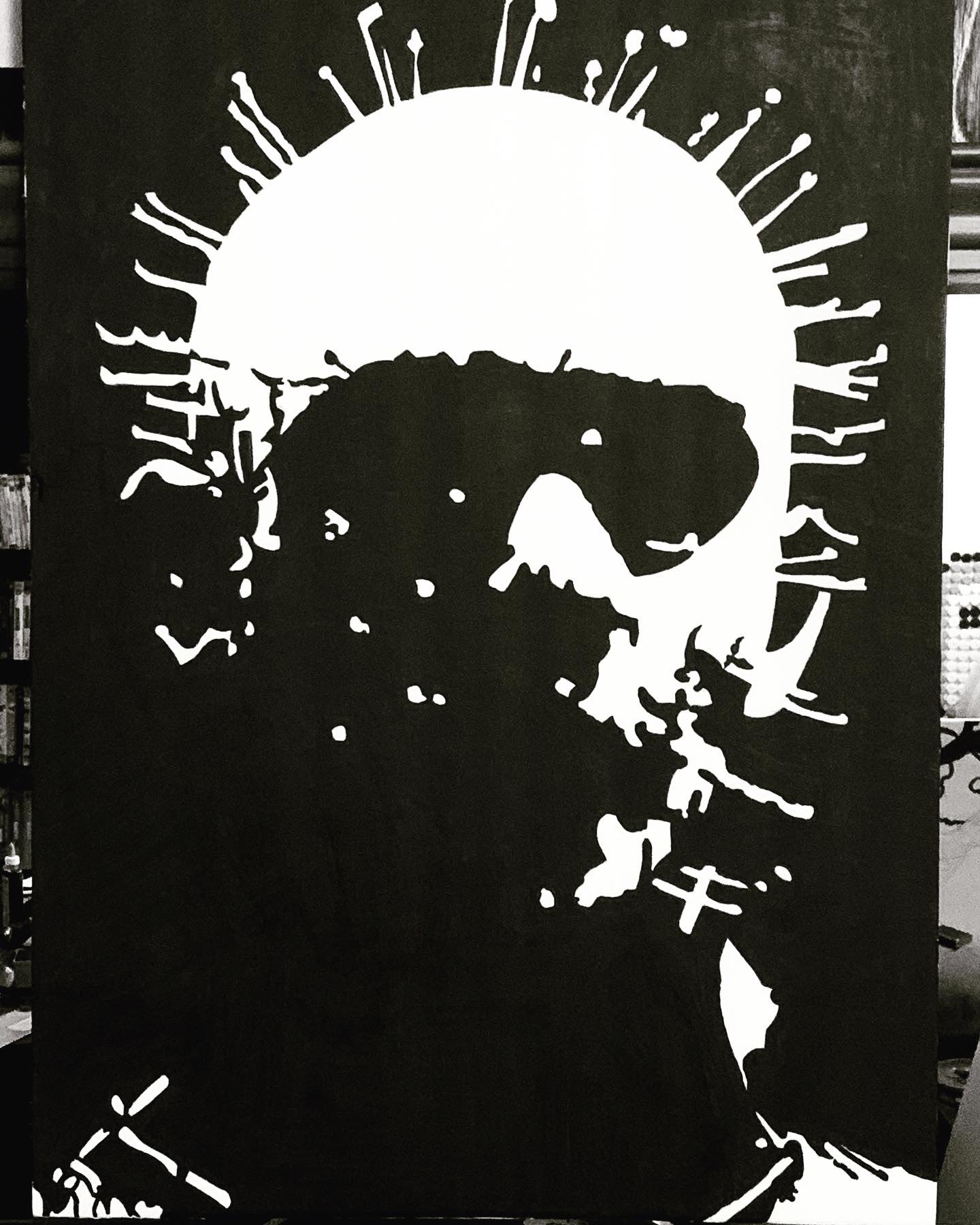 Pinhead from the movie Hellraiser painting, 1 of 1