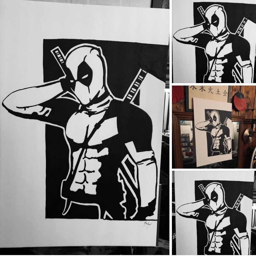 Deadpool Painting. Rare 1 of 1