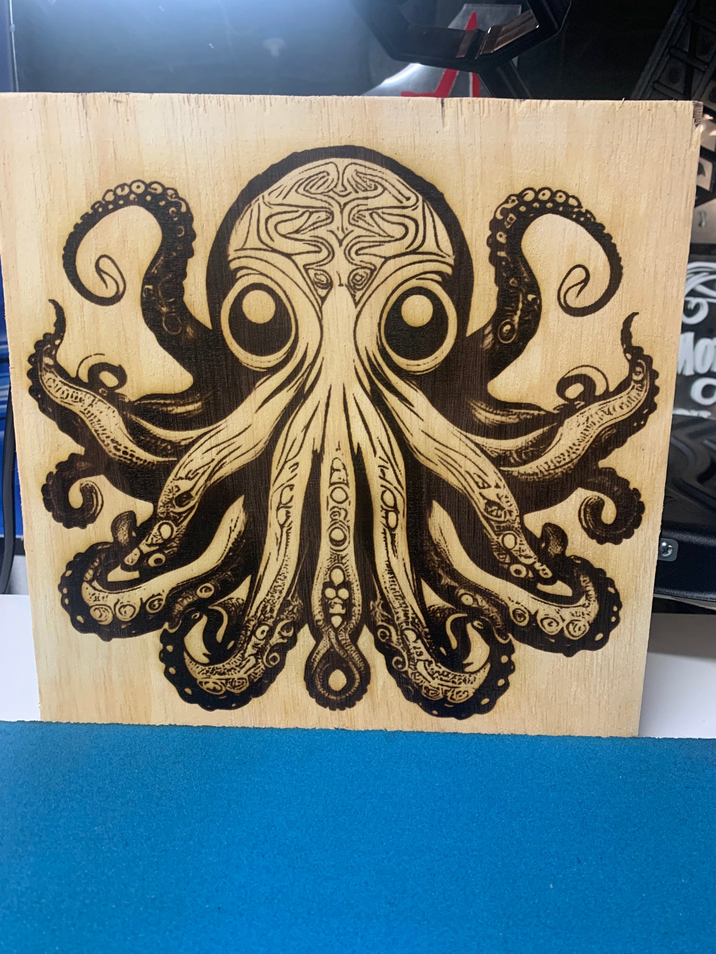 Intricate Octopus Laser Engraved Wall Decor 12” x 12”