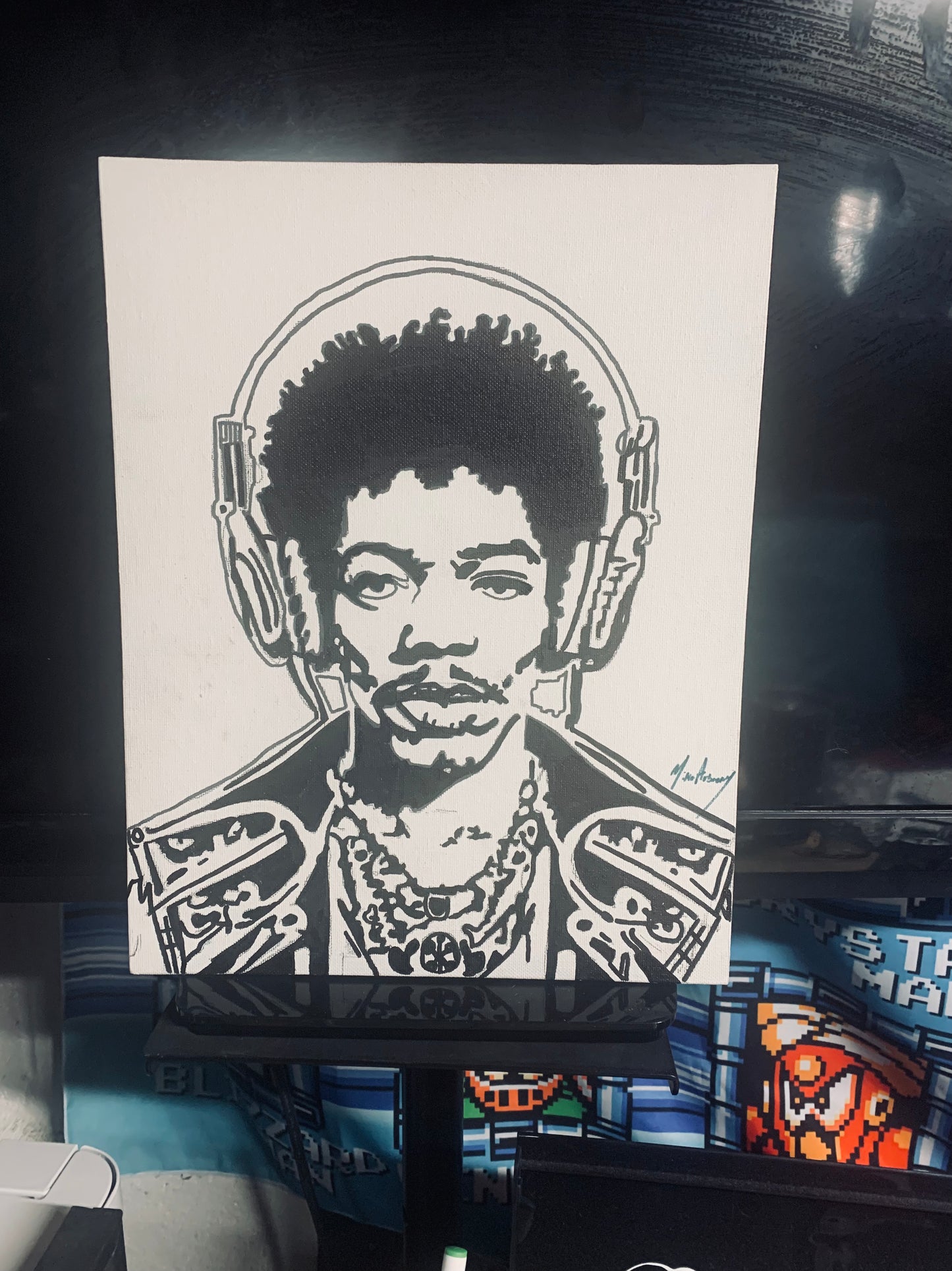 Steampunk Jimi Hendrix Painting 1 of 1