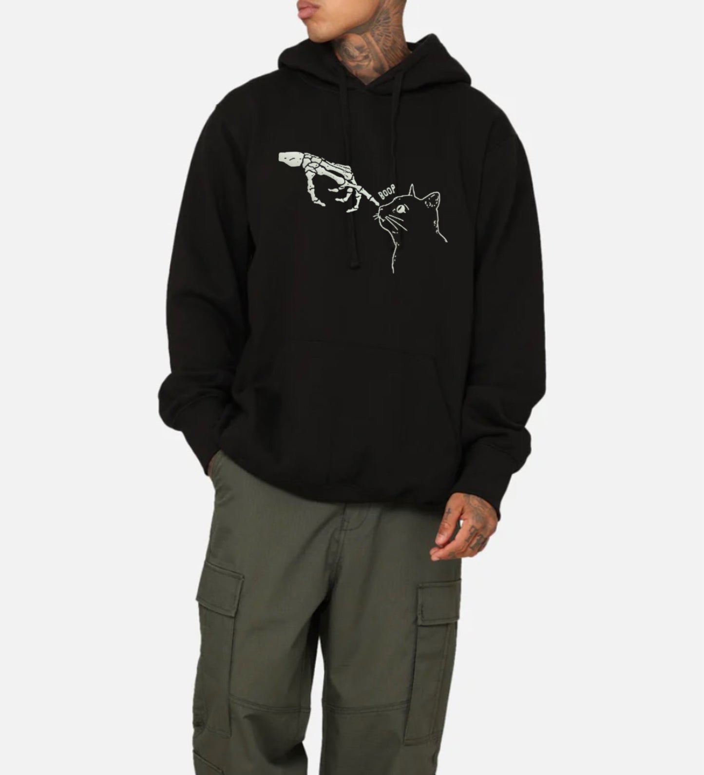 Skeleton BooP Kitty Graphic Design Hoodie