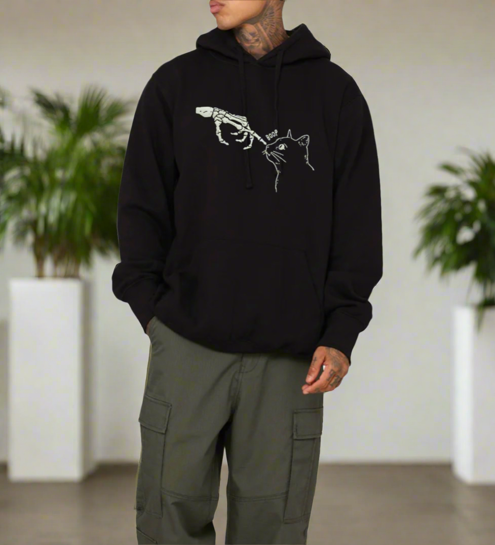 Skeleton BooP Kitty Graphic Design Hoodie