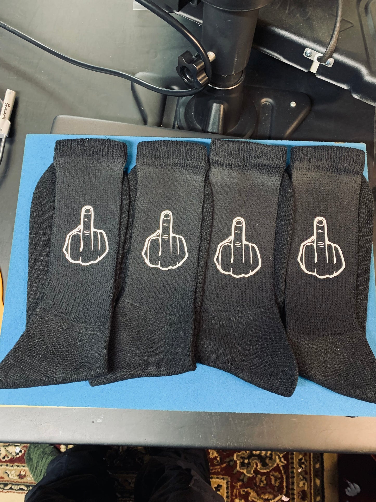 Middle Finger Socks.   Tall.