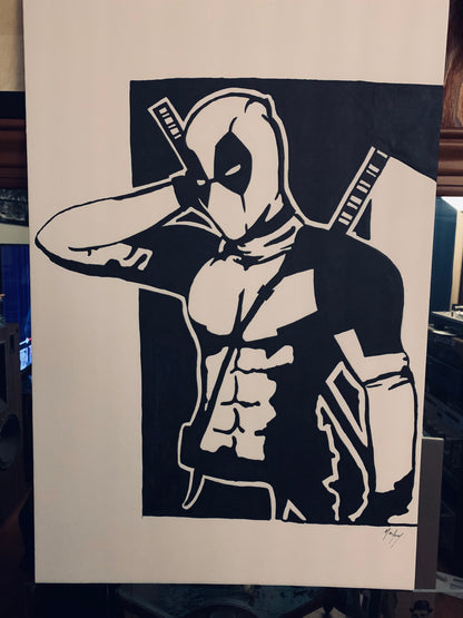 Deadpool Painting.  Rare 1 of 1