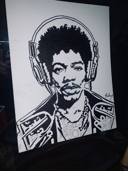 Steampunk Jimi Hendrix Painting 1 of 1