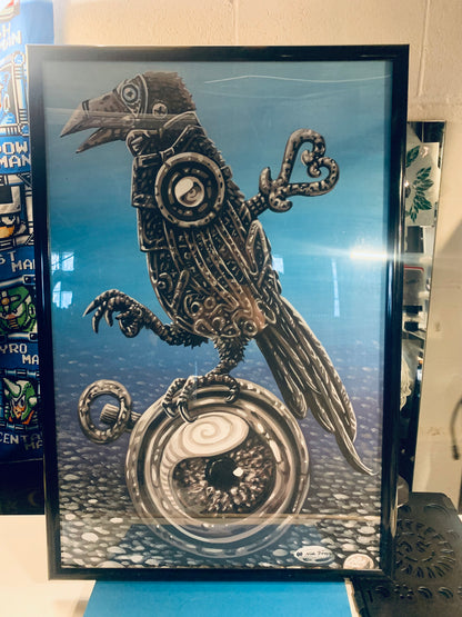 Steampunk Raven Painting. Collaboration with Nick Fozzy. 1 of 1 RARE