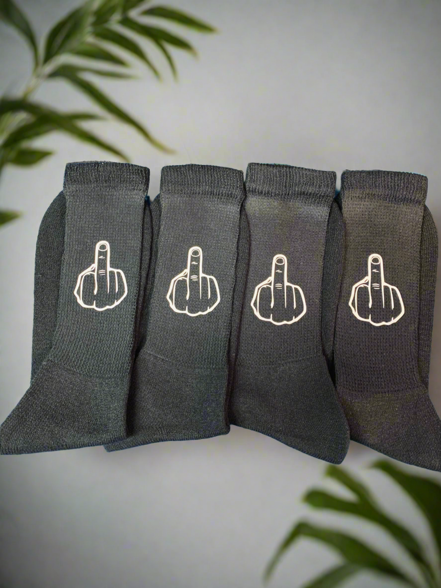 Middle Finger Socks.   Tall.