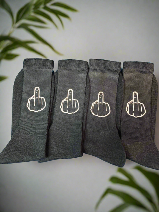 Middle Finger Socks.   Tall.