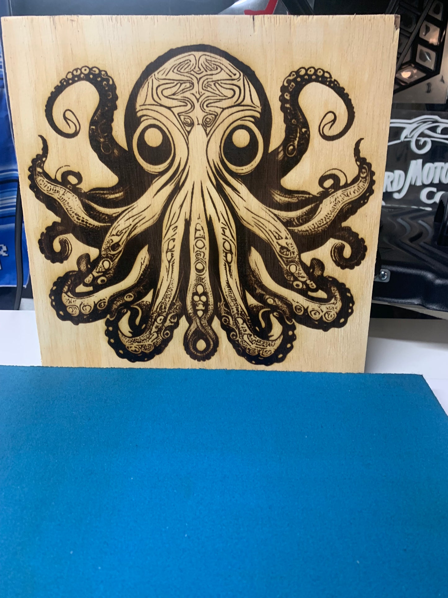 Intricate Octopus Laser Engraved Wall Decor 12” x 12”