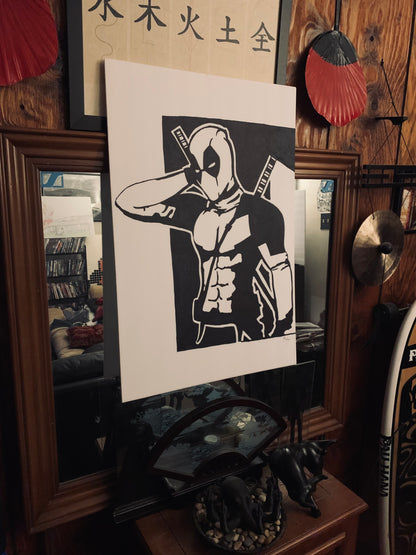 Deadpool Painting.  Rare 1 of 1