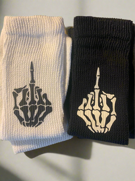 Skeleton Middle Finger Socks (Mid Tall)