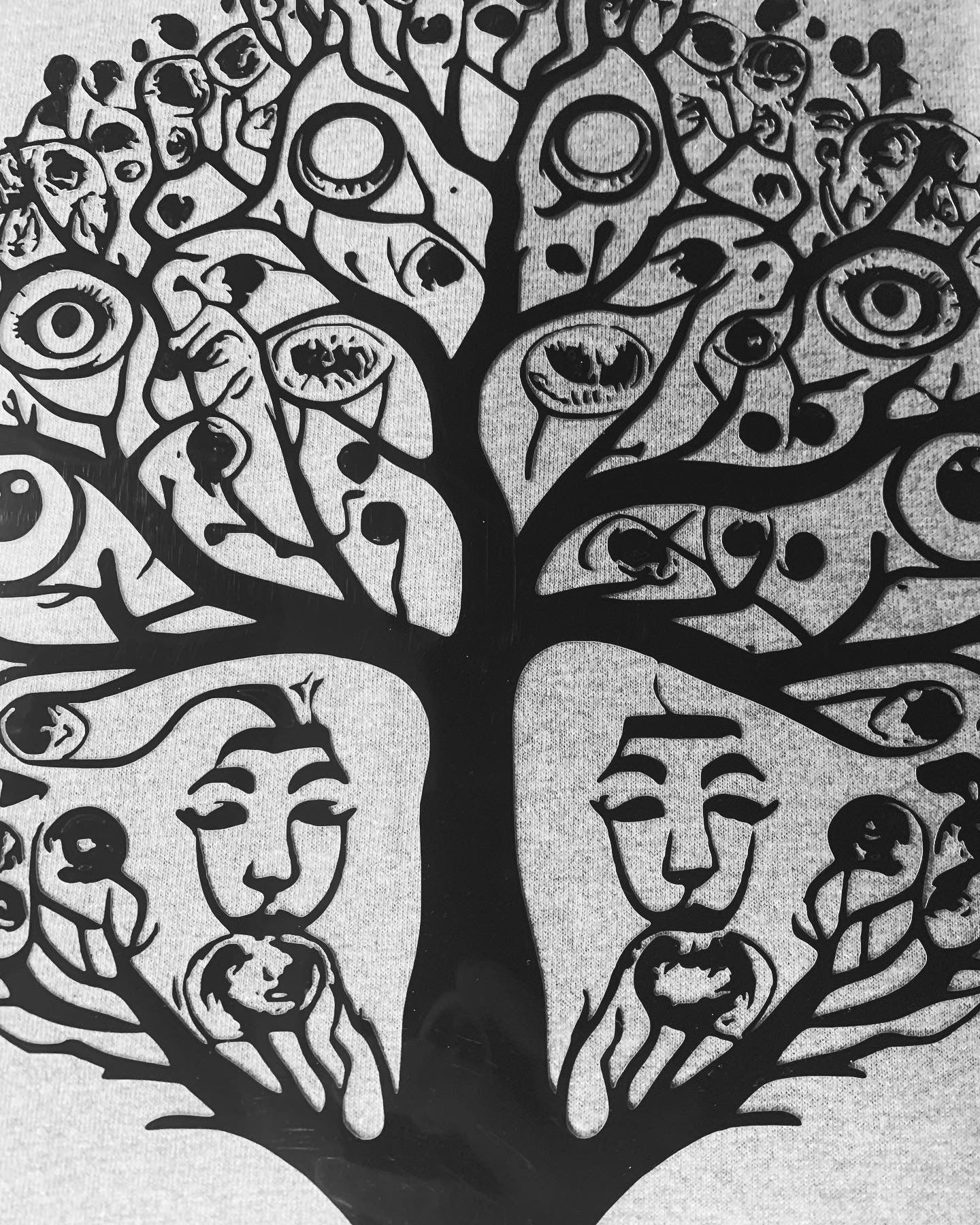 Salvador Deli inspired Hoodie Design Eyes in the Tree