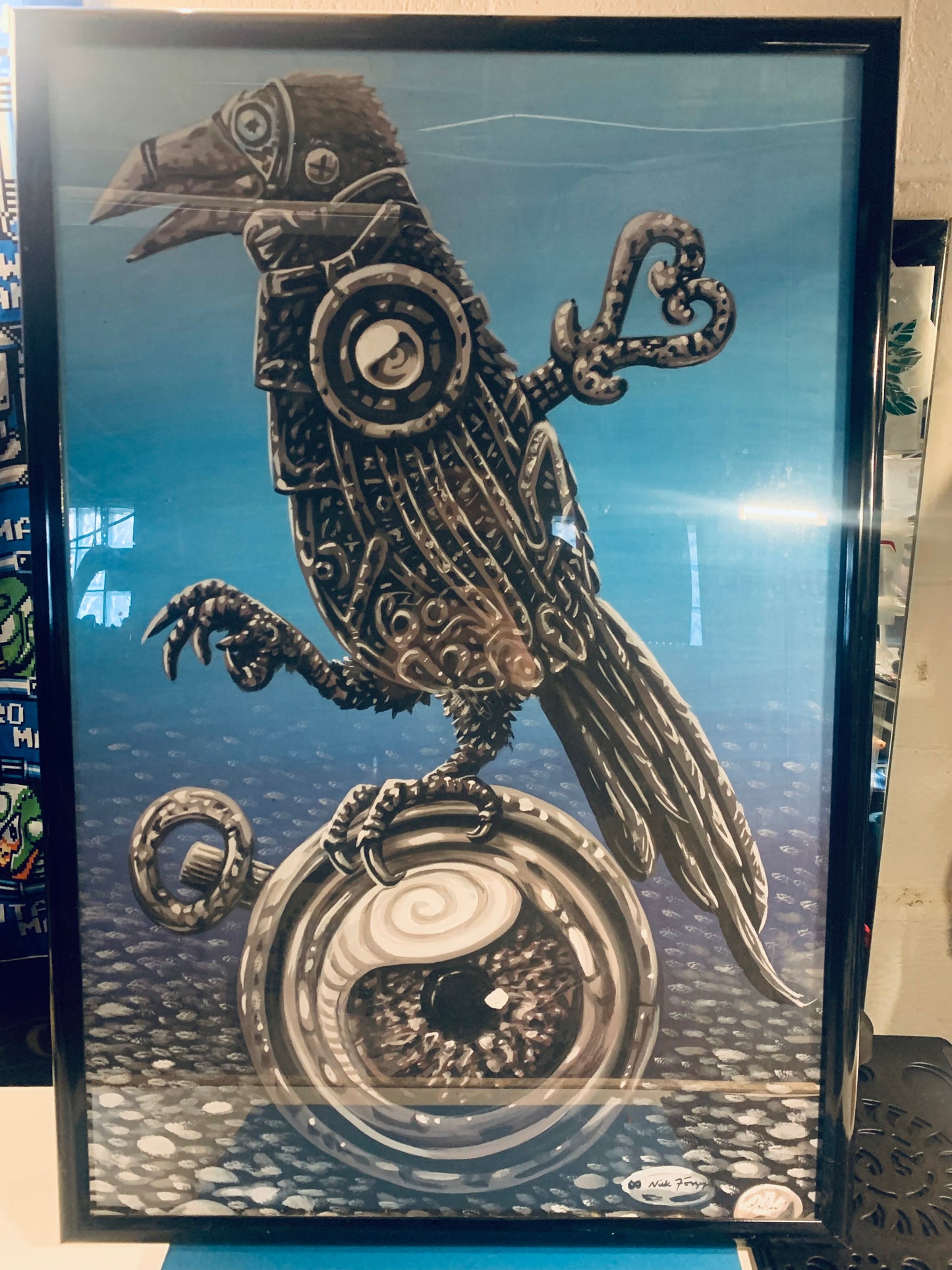 Steampunk Raven Painting. Collaboration with Nick Fozzy. 1 of 1 RARE