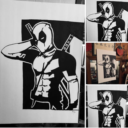 Deadpool Painting.  Rare 1 of 1