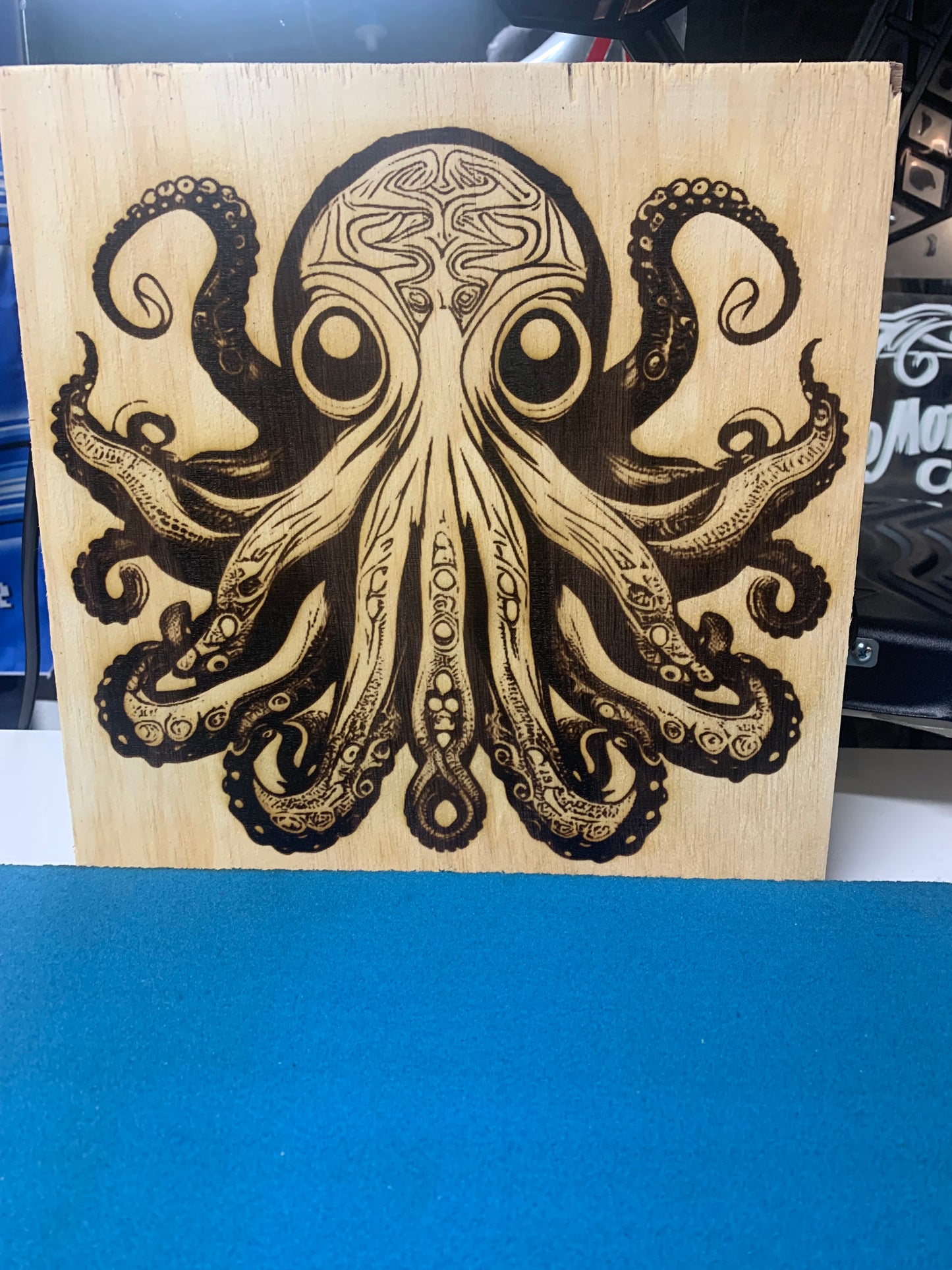 Intricate Octopus Laser Engraved Wall Decor 12” x 12”