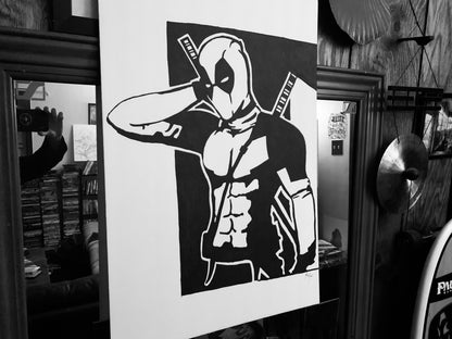 Deadpool Painting.  Rare 1 of 1