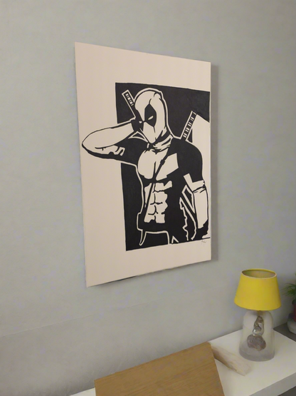 Deadpool Painting.  Rare 1 of 1