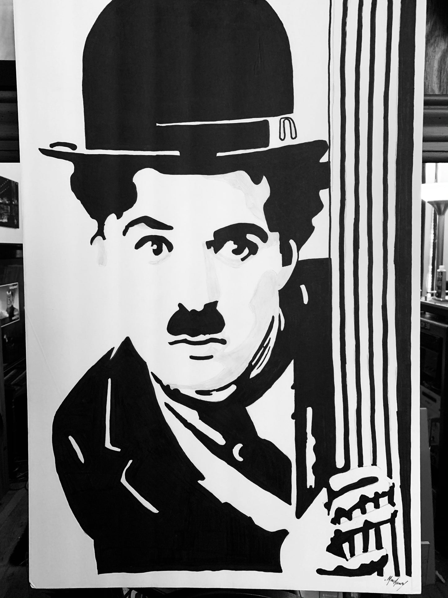 Charlie Chaplin painting.  1 of 1