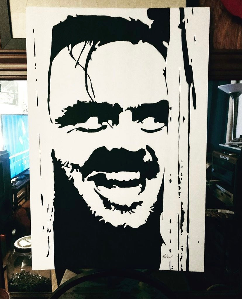 Here’s Johnny! Painting from the movie The Shining. Rare 1 of 1