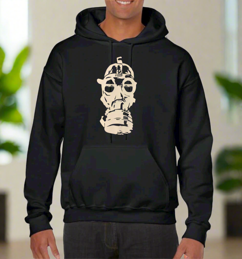 Gas Mask with St. Louis skyline in reflection Graphic Design Hoodie