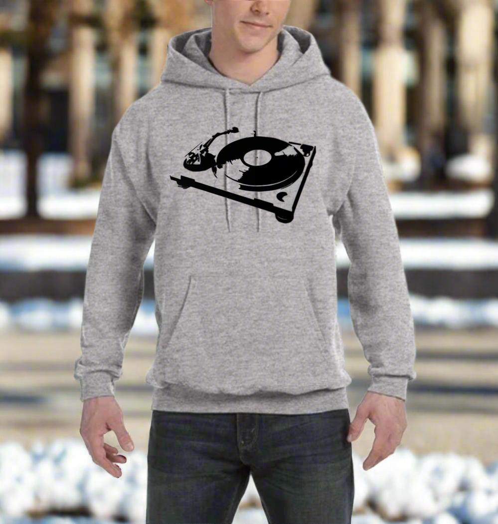 DJ Turntable Graphic Hoodie Design