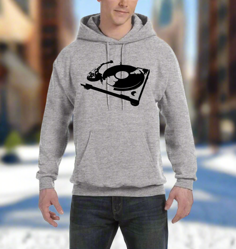 DJ Turntable Graphic Hoodie Design