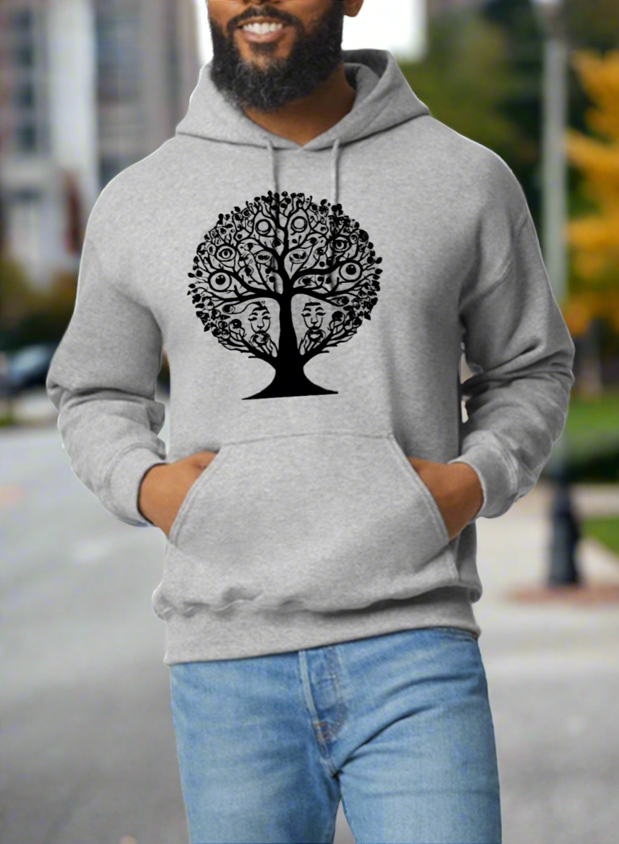 Salvador Deli inspired Hoodie Design Eyes in the Tree