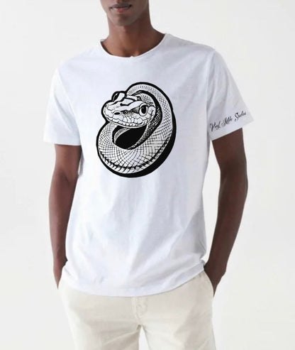 Intricate Snake Graphic Design T-shirt