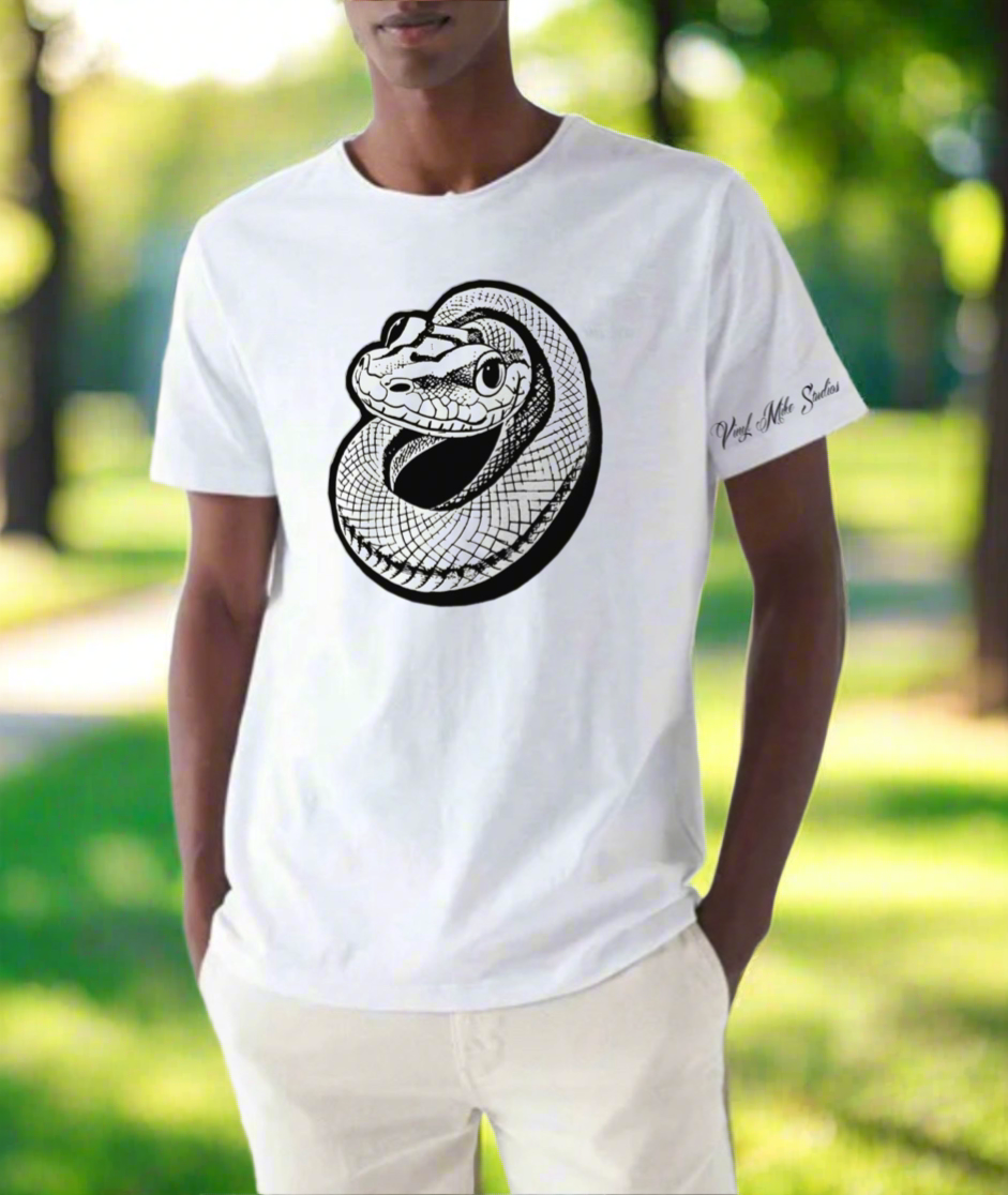 Intricate Snake Graphic Design T-shirt